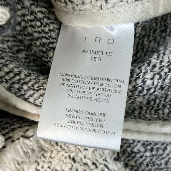 Iro Paris Cream Agnette Tweed Distressed Jacket Women Size 34 - Picture 13 of 13